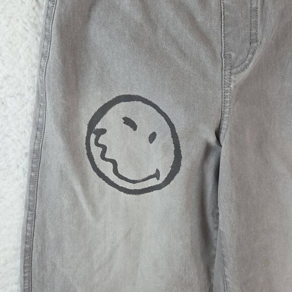 H&M Women's Pull-On Smiley World Stretch Wide Leg Jeans Light Gray Wash Size 12 - Picture 3 of 8